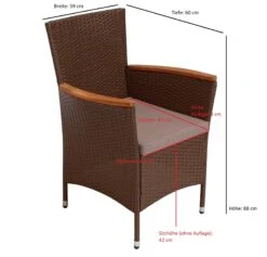 DEGAMO Geflechtsessel MONTREUX, Stahl + Polyrattan Schwarz, Mit Auflage, 2 Stück 7 DEGAMO Geflechtsessel MONTREUX, Stahl + Polyrattan Schwarz, Mit Auflage, 2 Stück -OUTSUNNY Shop 8600319700 61457228 prod 003