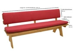 DEGAMO Auflagenset TACOMA Für Bank 4-sitzer 195cm, Rot - Uni, 2-teilig -OUTSUNNY Shop 8600319700 62015564 prod 003