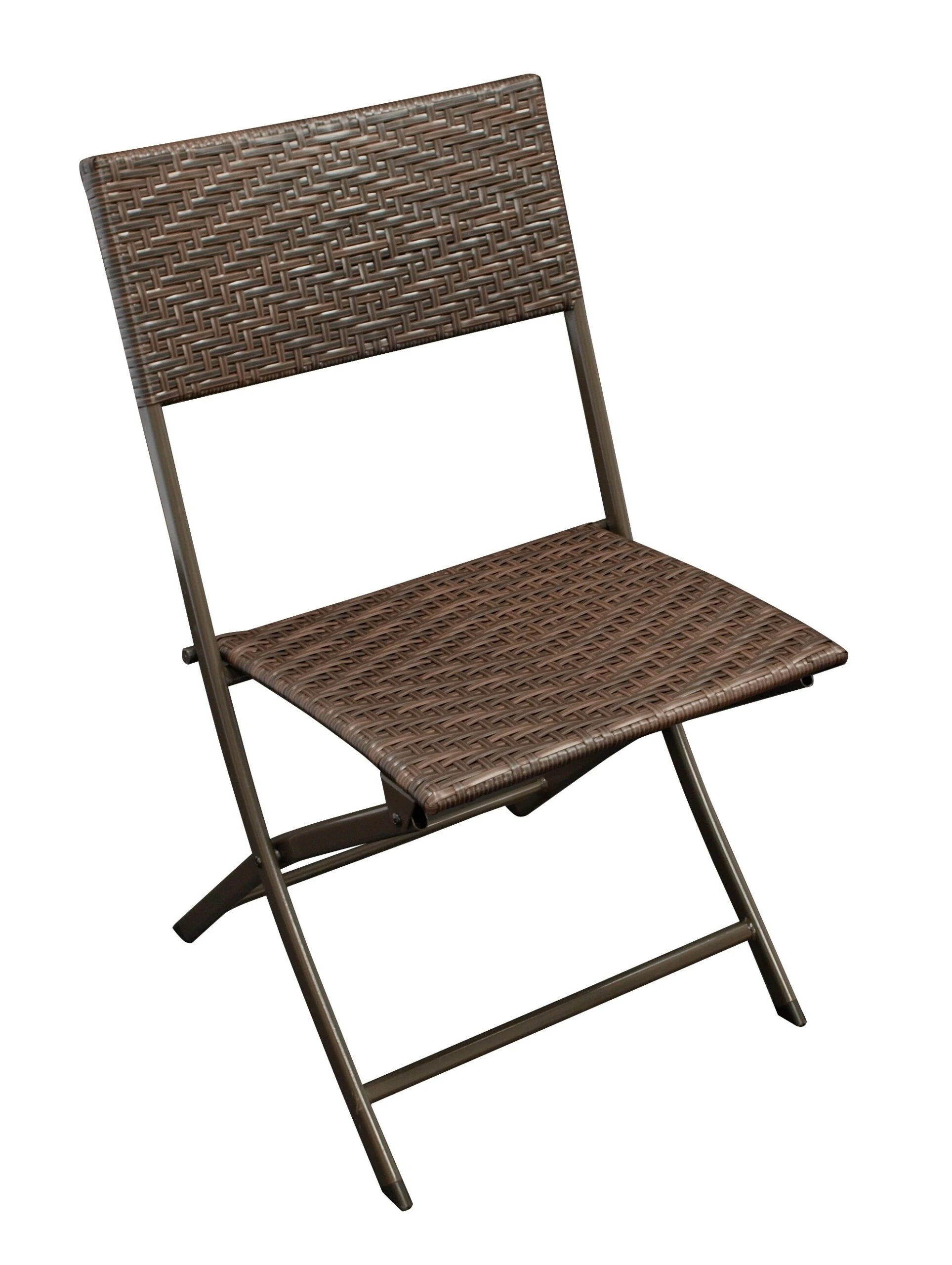 DEGAMO Bistroset ROSSANO 3-teilig Klappbar, Metall + Polyrattan Braun Bicolor 4 DEGAMO Bistroset ROSSANO 3-teilig Klappbar, Metall + Polyrattan Braun Bicolor – Bild 2