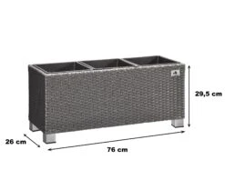 Gartenfreude Pflanzkübel Polyrattan Blumenkasten -OUTSUNNY Shop 8600335500 4000 1072 056 prod 004