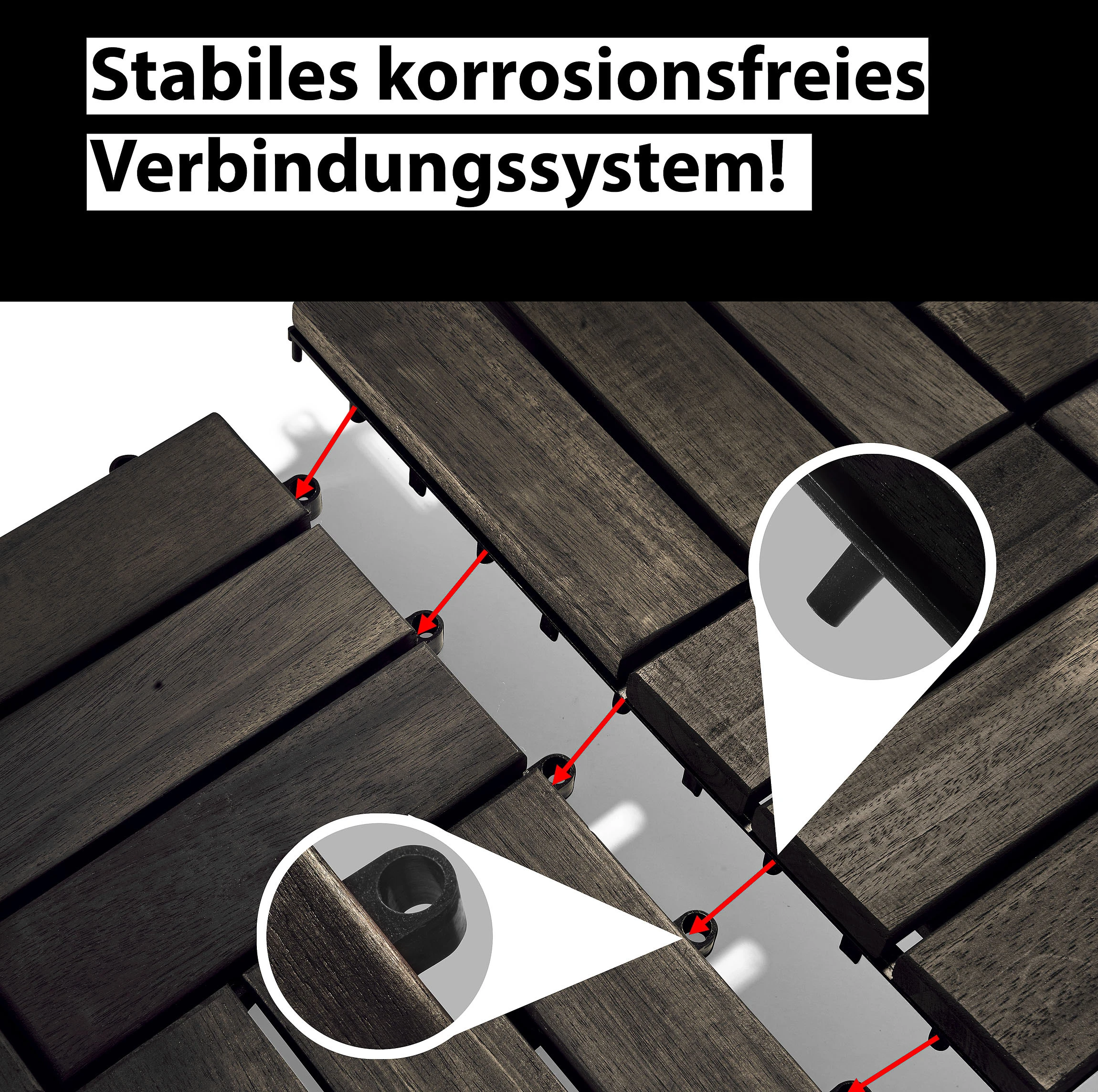 Gartenfreude Fliesen 10er-Set Holzfliesen Klicksystem 8 Gartenfreude Fliesen 10er-Set Holzfliesen Klicksystem – Bild 6