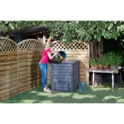 GARANTIA Thermo Wood Komposter 400 L Inkl. Bodengitter Gartenkomposter Schnellkomposter -OUTSUNNY Shop 8600335800 48189 prod 004