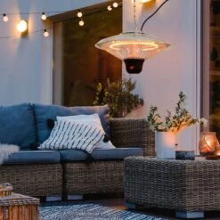 Outsunny Deckenheizstrahler Inkl. Fernbedienung Silber 42 X 26 Cm (ØxH) | Heizstrahler Terrassenstrahler Wärmestrahler -OUTSUNNY Shop 8600336600 842 086 prod 004