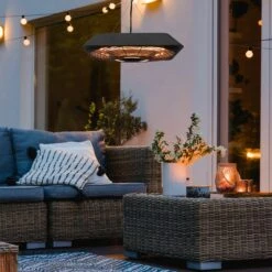 Outsunny Deckenheizstrahler Mit Fernbedienung Schwarz 45 X 45 X 10 Cm (BxTxH) | Terrassenheizer, Heizstrahler, Terrassenstrahler -OUTSUNNY Shop 8600336600 842 136V90 prod 004