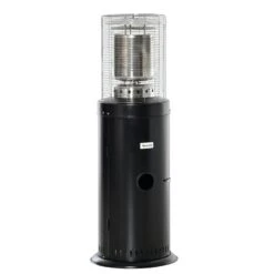 Outsunny Heizstrahler Gas Terrassenheizer Im Eleganten Design, Geeignet Für Den Einsatz Im Freien Schwarz 55,6 X 55,6 X 143 Cm ( BxTxH) | Terrassenheizer Terrassenstrahler Balkonheizer