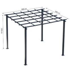 Outsunny Rosenpavillon Schwarz 300 X 300 X 230 Cm (LxBxH) | Pflanzbogen Rosenbogen Rankhilfe Pflanzgitter -OUTSUNNY Shop 8600336600 845 231 prod 005