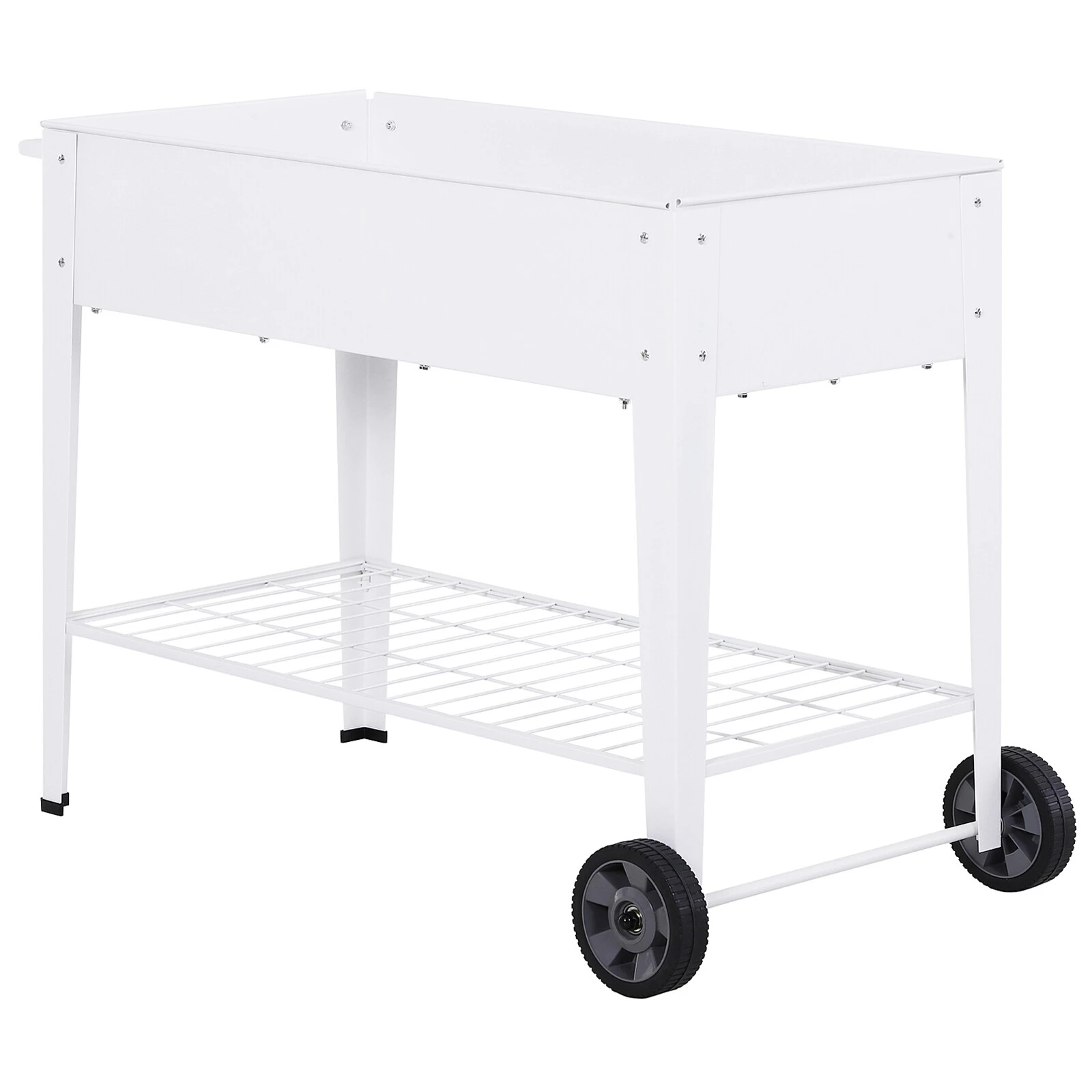 Outsunny Mobiler Pflanzenwagen Mit Stauraum Weiß 107,5 X 50 X 80 Cm (LxBxH) | Pflanzenbeet Hochbeet Kräuterbeet Pflanzkasten 3 Outsunny Mobiler Pflanzenwagen Mit Stauraum Weiß 107,5 X 50 X 80 Cm (LxBxH) | Pflanzenbeet Hochbeet Kräuterbeet Pflanzkasten