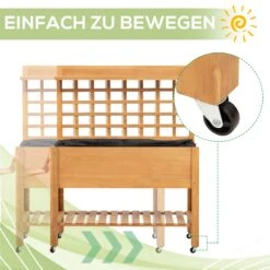 Outsunny Gärtnertisch Mit Rollen Natur 105 X 45 X 135 Cm (BxTxH) | Pflanztisch Blumentisch Gartentisch Hochbeet -OUTSUNNY Shop 8600336600 845 475 prod 006