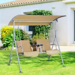 Outsunny Gartenschaukel Mit Sonnendach 170 X 110 X 165 Cm (LxBxH) | Hollywoodschaukel Schaukelbank Gartenmöbel -OUTSUNNY Shop 8600336600 84A 057 prod 003