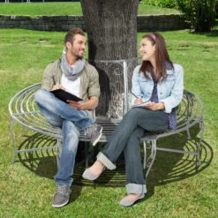 Outsunny Baumbank Im Geschmackvollen Design Silber 160 X 90 Cm (ØxH) | Rundbank Sitzbank Metallbank 360 ° Gartenbank 11 Outsunny Baumbank Im Geschmackvollen Design Silber 160 X 90 Cm (ØxH) | Rundbank Sitzbank Metallbank 360 ° Gartenbank -OUTSUNNY Shop 8600336600 84B 123 prod 004