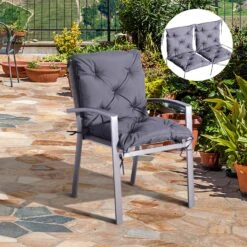 Outsunny Stuhlauflage Als 2er-Set Grau 98 X 50 X 8 Cm (LxBxH) | Sitzkissen Auflage Für Sitzbank Gartenbankauflage 11 Outsunny Stuhlauflage Als 2er-Set Grau 98 X 50 X 8 Cm (LxBxH) | Sitzkissen Auflage Für Sitzbank Gartenbankauflage -OUTSUNNY Shop 8600336600 84B 138 prod 004
