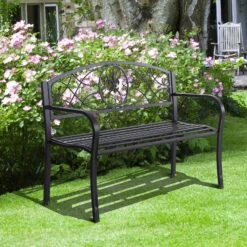 Outsunny Gartenbank Schwarz 128 X 50 X 91 Cm (LxBxH) | Parkbank Sitzbank Bank Gartenmöbel 2-Sitzer 10 Outsunny Gartenbank Schwarz 128 X 50 X 91 Cm (LxBxH) | Parkbank Sitzbank Bank Gartenmöbel 2-Sitzer -OUTSUNNY Shop 8600336600 84B 284 prod 003