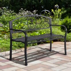 Outsunny Gartenbank Schwarz 128 X 50 X 91 Cm (LxBxH) | Parkbank Sitzbank Bank Gartenmöbel 2-Sitzer 11 Outsunny Gartenbank Schwarz 128 X 50 X 91 Cm (LxBxH) | Parkbank Sitzbank Bank Gartenmöbel 2-Sitzer -OUTSUNNY Shop 8600336600 84B 284 prod 004