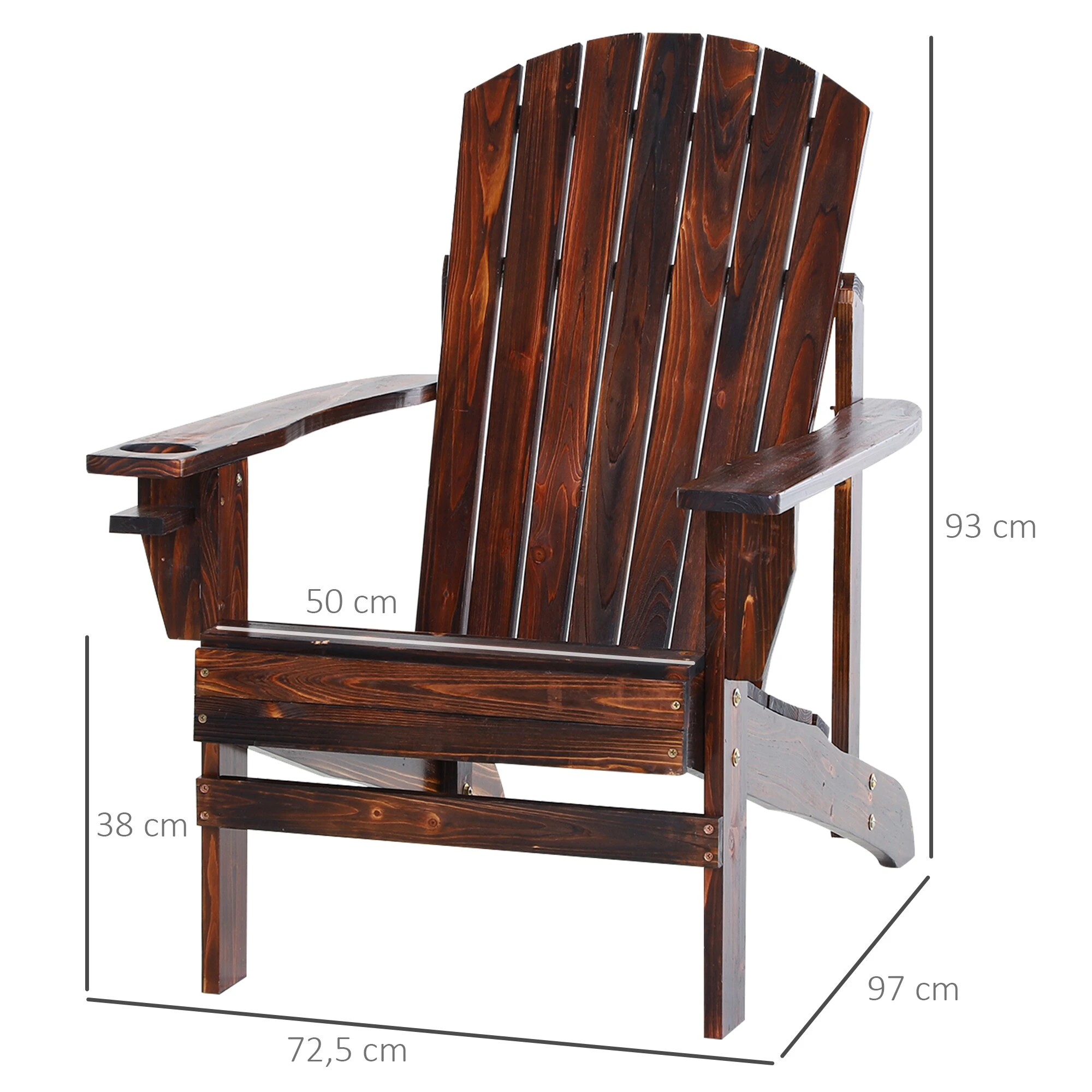Outsunny Gartenstuhl Aus Massivholz 97 X 72,5 X 93 Cm (BxTxH) | GartensesselBalkonstuhl Holzstuhl Gartenmöbel 7 Outsunny Gartenstuhl Aus Massivholz 97 X 72,5 X 93 Cm (BxTxH) | GartensesselBalkonstuhl Holzstuhl Gartenmöbel – Bild 5