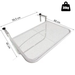 Outsunny Balkonhängetisch Höhenverstellbar 60 X 56,4 X 45 Cm (LxBxH) | Hängetisch Balkontisch Klapptisch Balkonmöbel -OUTSUNNY Shop 8600336600 84B 296WT prod 005