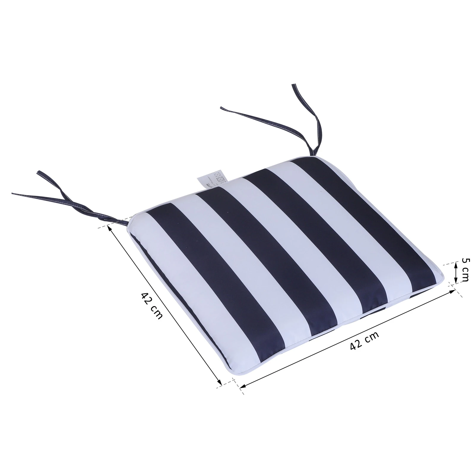 Outsunny Sitzkissen Als 6er-Set Blau, Weiß 42 X 42 X 5 Cm (LxBxH) | Stuhlkissen Bodenkissen Polsterkissen Sitzauflage 7 Outsunny Sitzkissen Als 6er-Set Blau, Weiß 42 X 42 X 5 Cm (LxBxH) | Stuhlkissen Bodenkissen Polsterkissen Sitzauflage – Bild 5