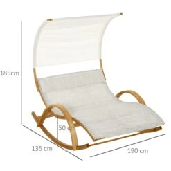 Outsunny Sonnenliege Für 2 Personen Grau, Weiß 190 X 135 X 185 Cm (BxTxH) | Doppelliege Gartenliege Liegestuhl Sonnendach 12 Outsunny Sonnenliege Für 2 Personen Grau, Weiß 190 X 135 X 185 Cm (BxTxH) | Doppelliege Gartenliege Liegestuhl Sonnendach -OUTSUNNY Shop 8600336600 84B 543 prod 005