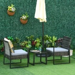 Outsunny Polyrattan Sitzgruppe Als 5-tlg. Set | Gartenset Gartenstuhl Sitzgarnitur Rattanset 11 Outsunny Polyrattan Sitzgruppe Als 5-tlg. Set | Gartenset Gartenstuhl Sitzgarnitur Rattanset -OUTSUNNY Shop 8600336600 863 012GY prod 004