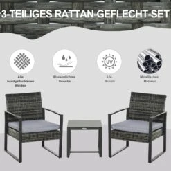 Outsunny Polyrattan Sitzgruppe Als 5-tlg. Set | Gartenset Gartenstuhl Sitzgarnitur Rattanset 13 Outsunny Polyrattan Sitzgruppe Als 5-tlg. Set | Gartenset Gartenstuhl Sitzgarnitur Rattanset -OUTSUNNY Shop 8600336600 863 012GY prod 006