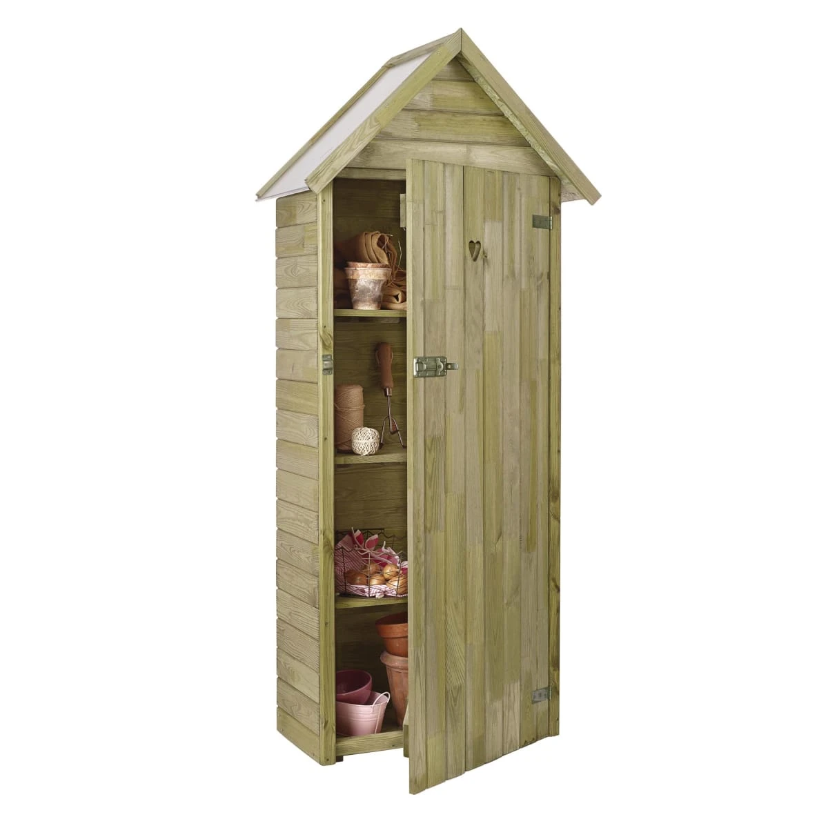 Gerätehaus Gartenschrank, Holz, Braun Ca. B80 X T44 X H180 Cm Waldo Braun 3 Gerätehaus Gartenschrank, Holz, Braun Ca. B80 X T44 X H180 Cm Waldo Braun