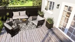 Outdoor-Teppich Rico Schwarz/Creme 120 X 170 Cm -OUTSUNNY Shop 8600342900 9334093 prod 003