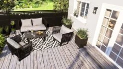 Outdoor-Teppich Rico Schwarz/Creme 120 X 170 Cm -OUTSUNNY Shop 8600342900 9334093 prod 006