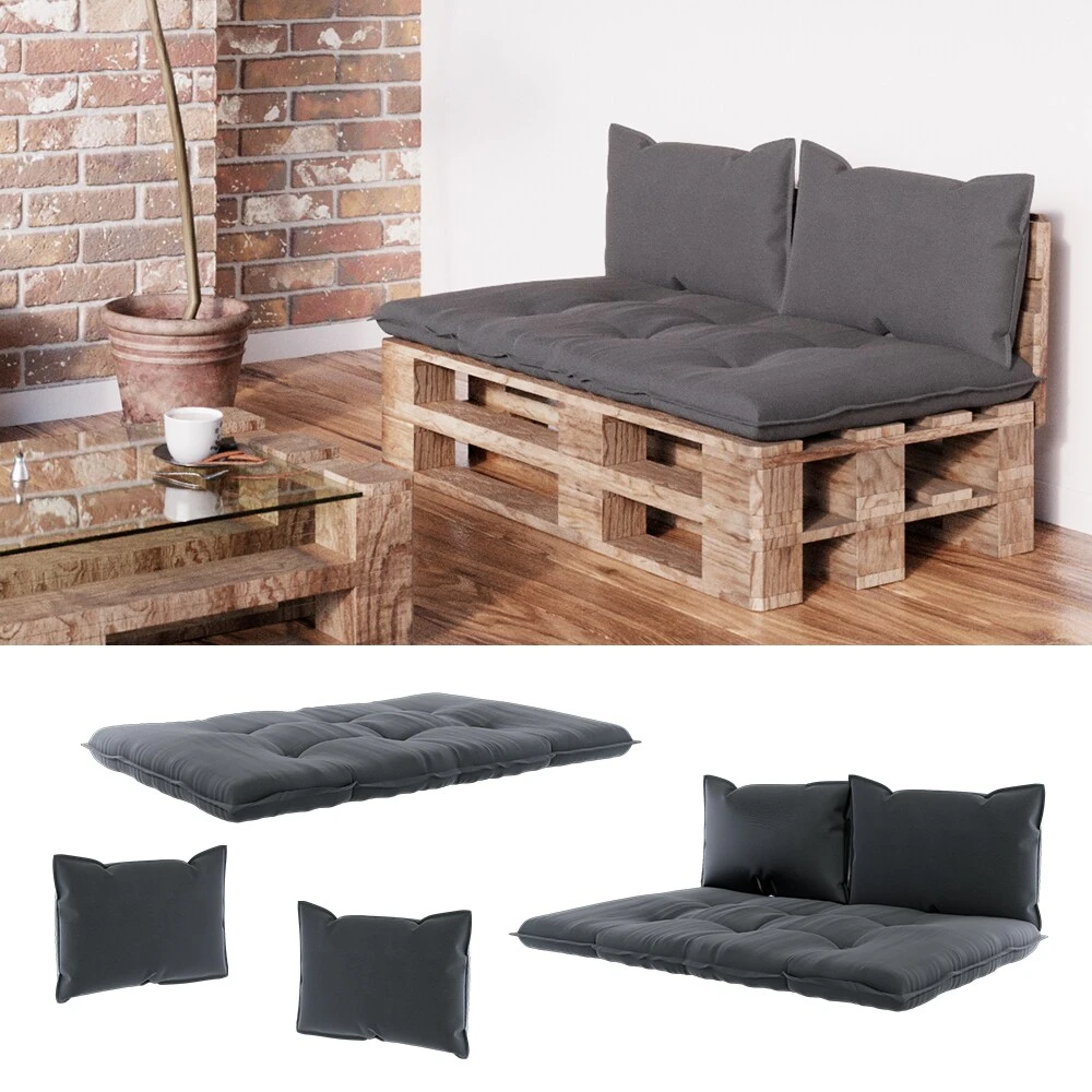 Vicco Palettenkissen Set Sitzkissen Rückenkissen Kansas Palettenmöbel Anthrazit (3er Set) 3 Vicco Palettenkissen Set Sitzkissen Rückenkissen Kansas Palettenmöbel Anthrazit (3er Set)