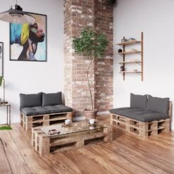 Vicco Palettenkissen Set Sitzkissen Rückenkissen Kansas Palettenmöbel Anthrazit (3er Set) 11 Vicco Palettenkissen Set Sitzkissen Rückenkissen Kansas Palettenmöbel Anthrazit (3er Set) -OUTSUNNY Shop 8600343700 36182 prod 004