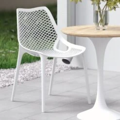 OK-Living Gartenstuhl Terrassenstuhl Balkonstuhl Einar Weiß Sitzschale Sitzstuhl 12 OK-Living Gartenstuhl Terrassenstuhl Balkonstuhl Einar Weiß Sitzschale Sitzstuhl -OUTSUNNY Shop 8600343700 37383 prod 005