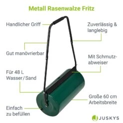 Juskys Garten Rasenwalze Fritz Aus Metall Befüllbar Mit 48L Wasser / Sand – Inkl. Schmutzabweiser 10 Juskys Garten Rasenwalze Fritz Aus Metall Befüllbar Mit 48L Wasser / Sand – Inkl. Schmutzabweiser -OUTSUNNY Shop 8600348200 51684837 prod 003