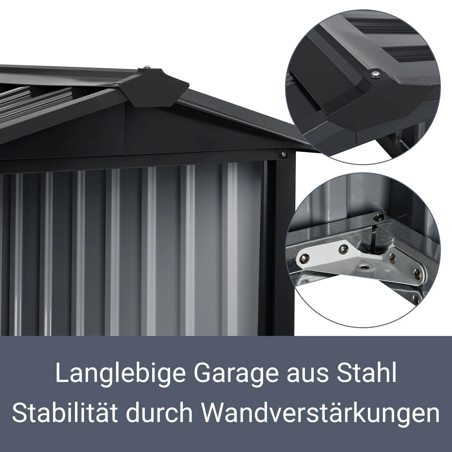 Juskys Mähroboter Garage Mit Satteldach | Rasenmäher Dach Carport Aus Metall | 86 × 98 × 63 Cm 5 Juskys Mähroboter Garage Mit Satteldach | Rasenmäher Dach Carport Aus Metall | 86 × 98 × 63 Cm – Bild 3