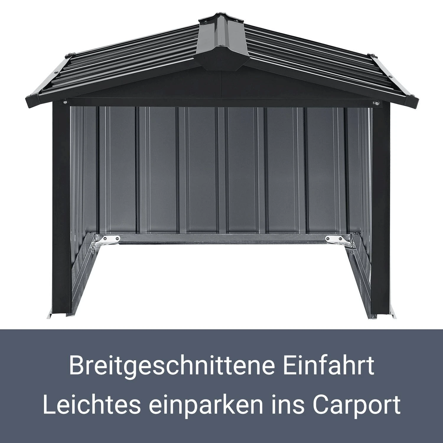 Juskys Mähroboter Garage Mit Satteldach | Rasenmäher Dach Carport Aus Metall | 86 × 98 × 63 Cm 8 Juskys Mähroboter Garage Mit Satteldach | Rasenmäher Dach Carport Aus Metall | 86 × 98 × 63 Cm – Bild 6