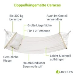 Juskys Hängematte Caracas 230x150 Cm In Beige Aus Baumwolle Mit Kissen Für 2 Personen Bis 300 Kg -OUTSUNNY Shop 8600348200 77797898 prod 003