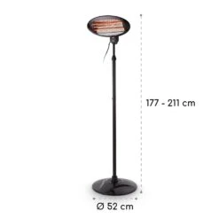 Shiny Hot Roddy Wickeltischheizstrahler Infrarot Lampe Quarz 1300W -OUTSUNNY Shop 8600359300 11379 prod 005