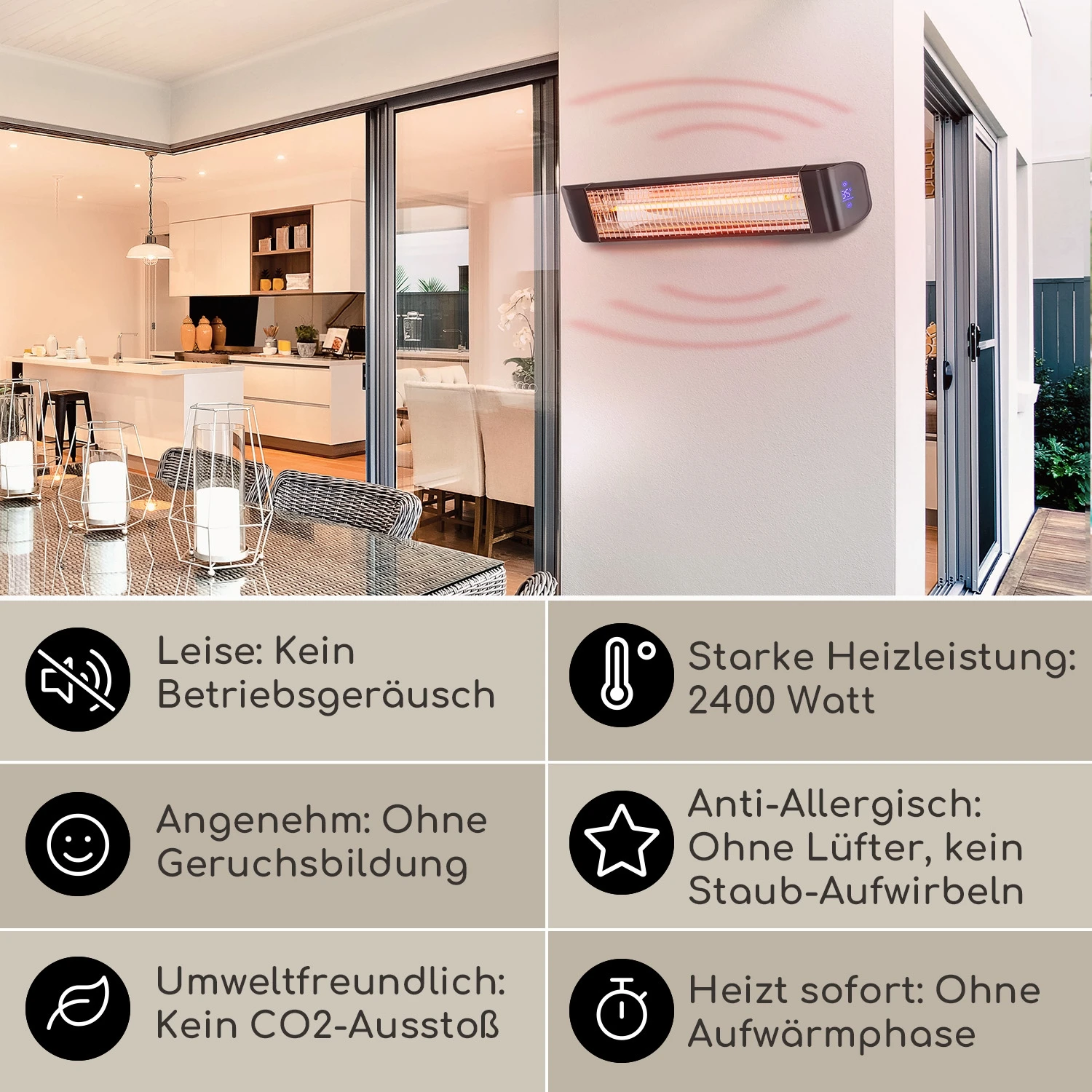 Smartwave Infrarot-Heizstrahler Carbonröhre 2400W WiFi Appsteuerung 4 Smartwave Infrarot-Heizstrahler Carbonröhre 2400W WiFi Appsteuerung – Bild 2
