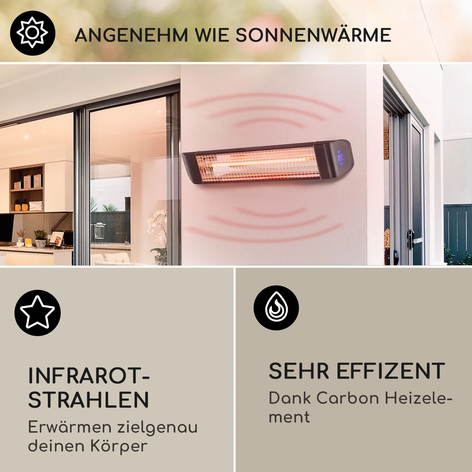 Smartwave Infrarot-Heizstrahler Carbonröhre 2400W WiFi Appsteuerung 6 Smartwave Infrarot-Heizstrahler Carbonröhre 2400W WiFi Appsteuerung – Bild 4