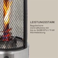 Goldflame Deluxe Terrassenheizstrahler 36.000BTU/11kW Temperglas Mobil Edelstahl Schwarz -OUTSUNNY Shop 8600359300 9620 prod 003