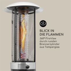 Goldflame Deluxe Terrassenheizstrahler 36.000BTU/11kW Temperglas Mobil Edelstahl Schwarz -OUTSUNNY Shop 8600359300 9620 prod 005