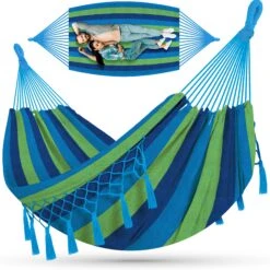 KESSER® Hängematte 300kg Belastbar 320x150cm Max. Belastbarkeit 300 Kg , 1-2 Personen , Atmungsaktiv Fransen Wetterfest Camping Garten Tuchhängematte Mehrpersonen