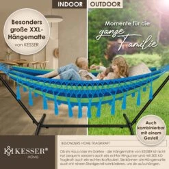 KESSER® Hängematte 300kg Belastbar 320x150cm Max. Belastbarkeit 300 Kg , 1-2 Personen , Atmungsaktiv Fransen Wetterfest Camping Garten Tuchhängematte Mehrpersonen 10 KESSER® Hängematte 300kg Belastbar 320x150cm Max. Belastbarkeit 300 Kg , 1-2 Personen , Atmungsaktiv Fransen Wetterfest Camping Garten Tuchhängematte Mehrpersonen -OUTSUNNY Shop 8600364700 20906 prod 004