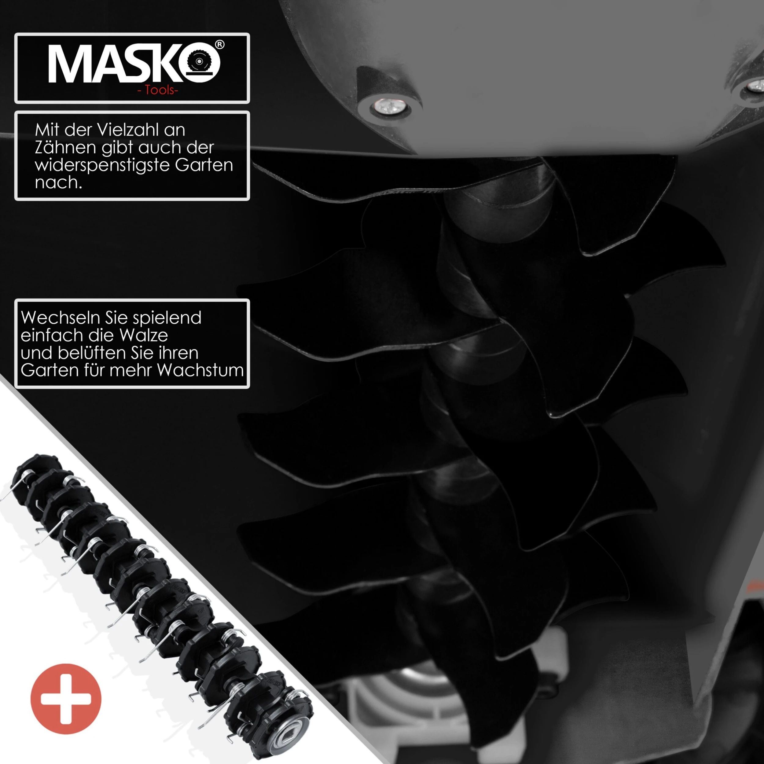 MASKO® - Elektro 2in1 Vertikutierer Rasenlüfter 1800 Watt 40cm Arbeitsbreite 55L Fangkorb Inkl. Lüfterwalze Lüfter Moosentferner, 5-stufige Arbeitstiefe Einstellbar , Höhenverstellbarer Holm 6 MASKO® - Elektro 2in1 Vertikutierer Rasenlüfter 1800 Watt 40cm Arbeitsbreite 55L Fangkorb Inkl. Lüfterwalze Lüfter Moosentferner, 5-stufige Arbeitstiefe Einstellbar , Höhenverstellbarer Holm – Bild 4