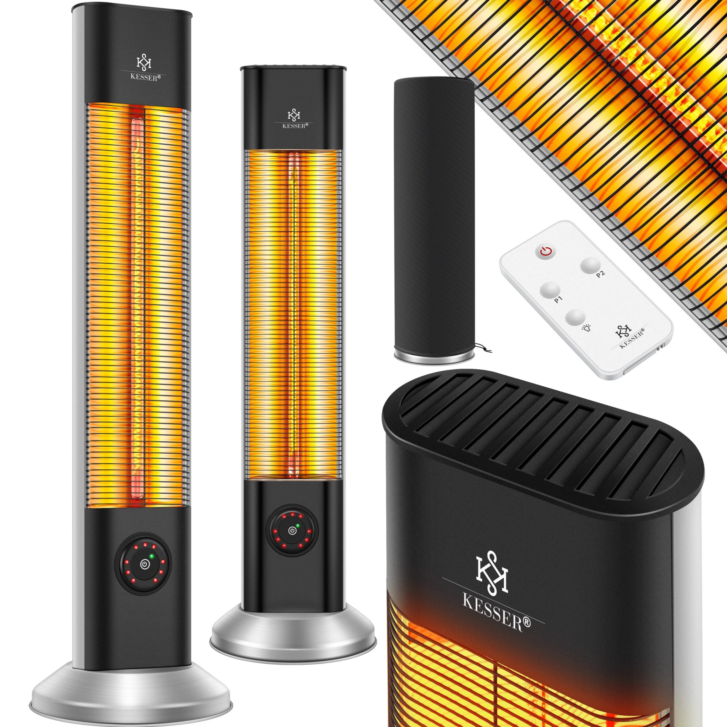 KESSER® Standheizstrahler Infrarot Stand Heizstrahler Inkl. Schutzhülle Wärmestrahler Terrasse Infrarotstrahler Turmheizstrahler 2000 Watt Terrassenstrahler Standheizung Mit Fernbedienung 3 KESSER® Standheizstrahler Infrarot Stand Heizstrahler Inkl. Schutzhülle Wärmestrahler Terrasse Infrarotstrahler Turmheizstrahler 2000 Watt Terrassenstrahler Standheizung Mit Fernbedienung