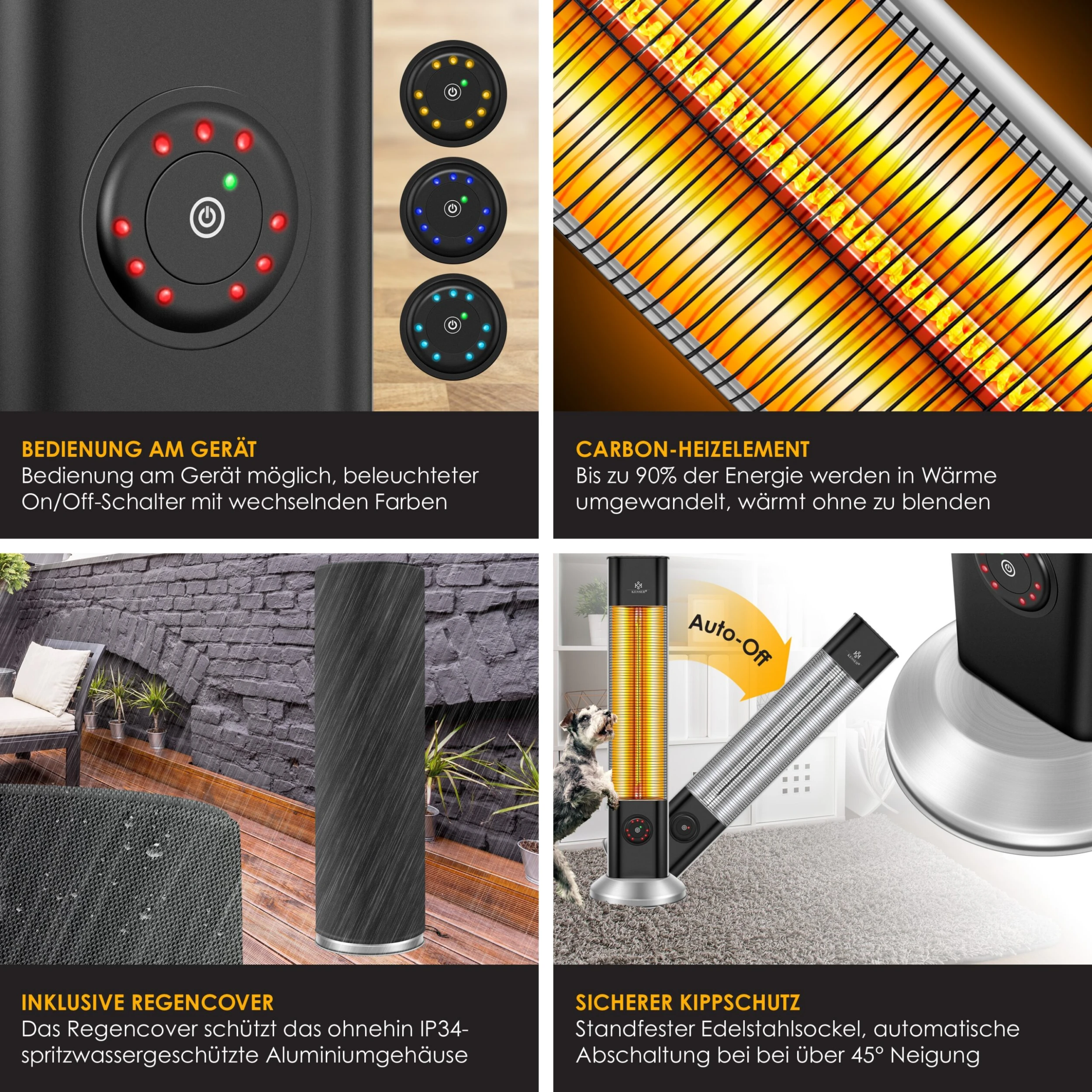 KESSER® Standheizstrahler Infrarot Stand Heizstrahler Inkl. Schutzhülle Wärmestrahler Terrasse Infrarotstrahler Turmheizstrahler 2000 Watt Terrassenstrahler Standheizung Mit Fernbedienung 5 KESSER® Standheizstrahler Infrarot Stand Heizstrahler Inkl. Schutzhülle Wärmestrahler Terrasse Infrarotstrahler Turmheizstrahler 2000 Watt Terrassenstrahler Standheizung Mit Fernbedienung – Bild 3