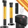 KESSER® Standheizstrahler Infrarot Stand Heizstrahler Inkl. Schutzhülle Wärmestrahler Terrasse Infrarotstrahler Turmheizstrahler 3 Heizstufen 2000 Watt Terrassenstrahler Mit Fernbedienung Timer