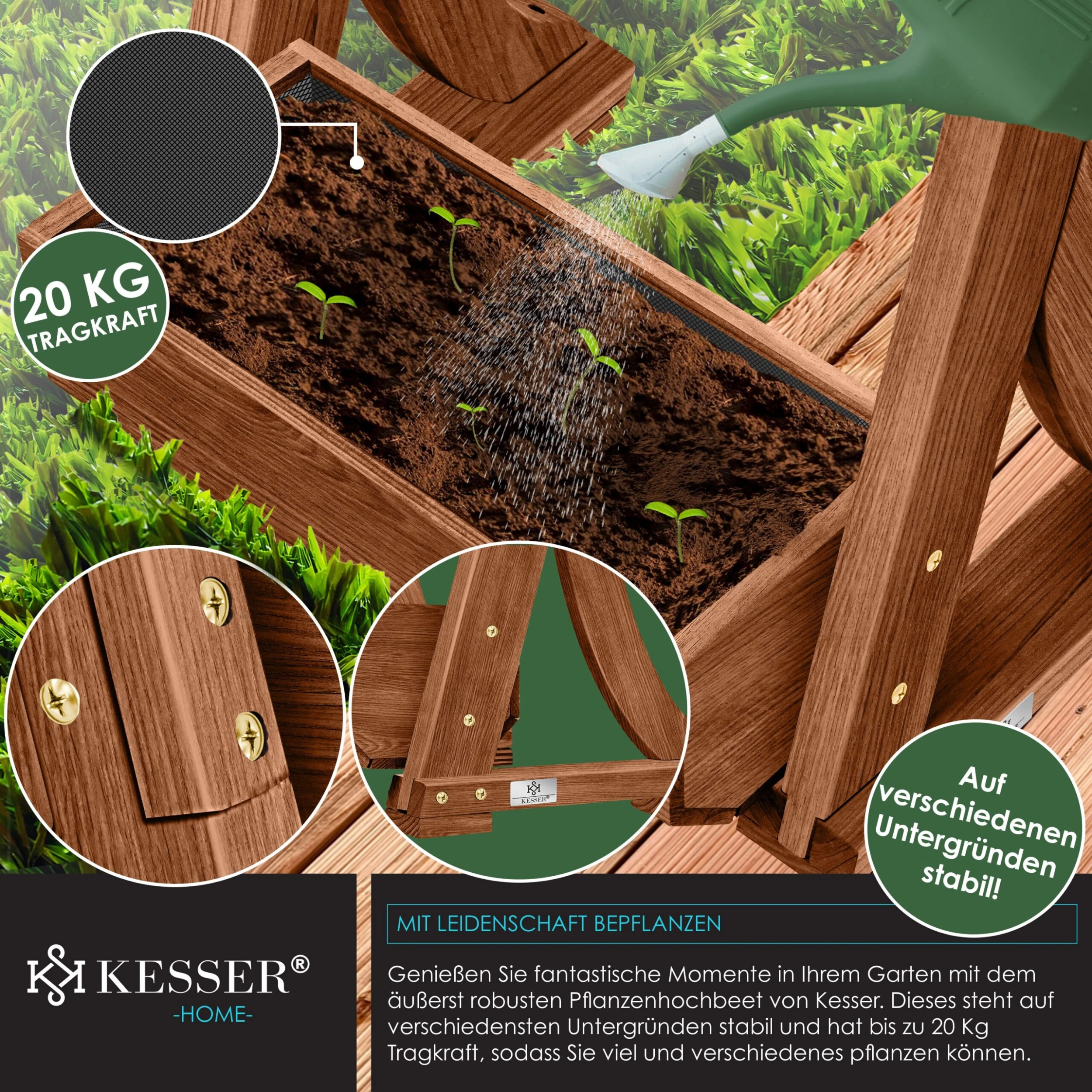 KESSER® Hochbeet Mit Etagen Premium Blumenkasten Blumentreppe Pflanztreppe - Gemüsebeet Kräuterbeet Pflanzkübel Frühbeet Blumenbeet Pflanzkasten Inkl. Gartenvlies- Beet Für Terrasse Balkon & Garten 7 KESSER® Hochbeet Mit Etagen Premium Blumenkasten Blumentreppe Pflanztreppe - Gemüsebeet Kräuterbeet Pflanzkübel Frühbeet Blumenbeet Pflanzkasten Inkl. Gartenvlies- Beet Für Terrasse Balkon & Garten – Bild 5