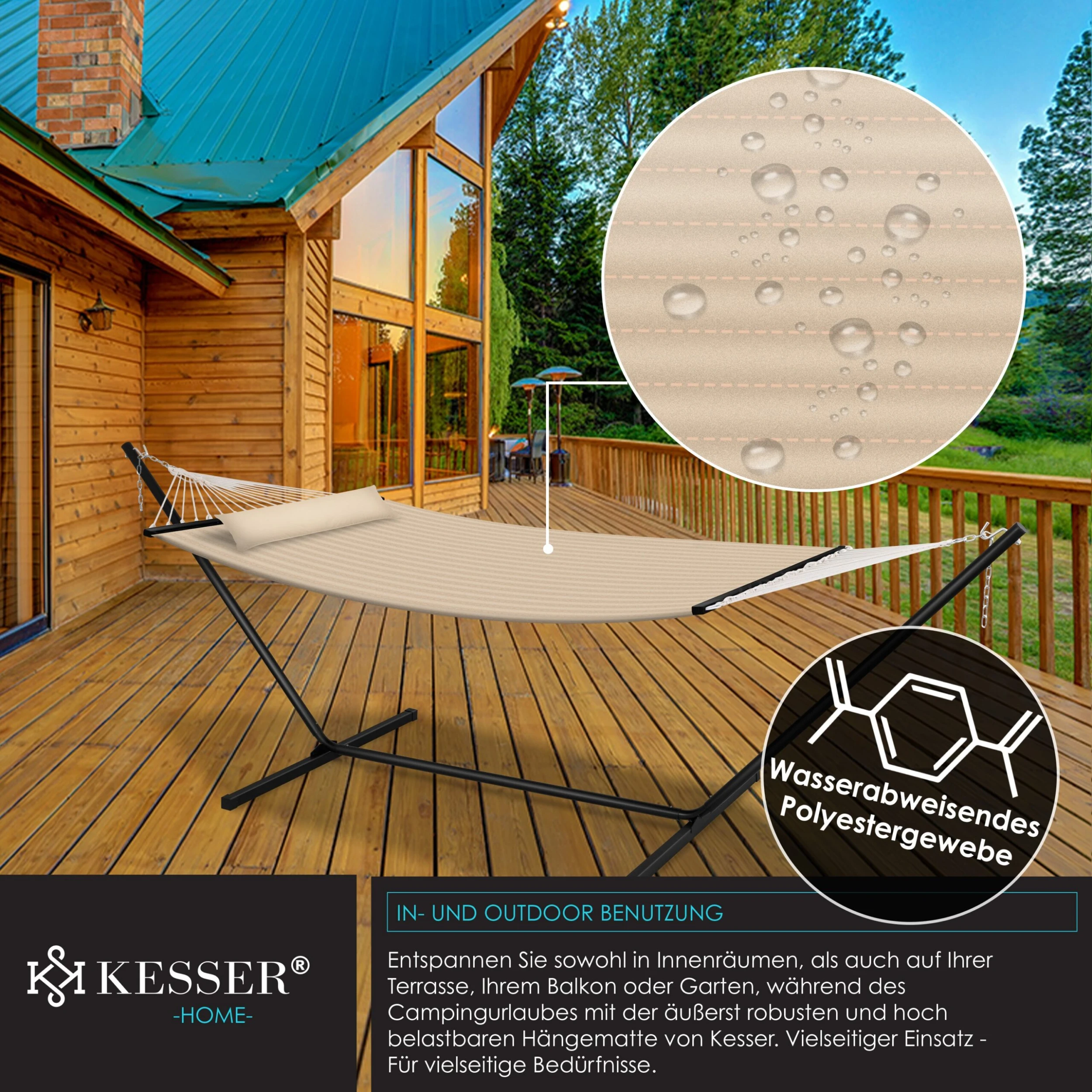 KESSER® Hängematte HILL Mit Gestell Kissen Doppelhängematte Für 2 Personen-Stabiler Rahmen -200kg Belastbarkeit Indoor & Outdoor XXL Hängesessel Doppel Mehrpersonen Garten Pool Balkon Terrasse 6 KESSER® Hängematte HILL Mit Gestell Kissen Doppelhängematte Für 2 Personen-Stabiler Rahmen -200kg Belastbarkeit Indoor & Outdoor XXL Hängesessel Doppel Mehrpersonen Garten Pool Balkon Terrasse – Bild 4