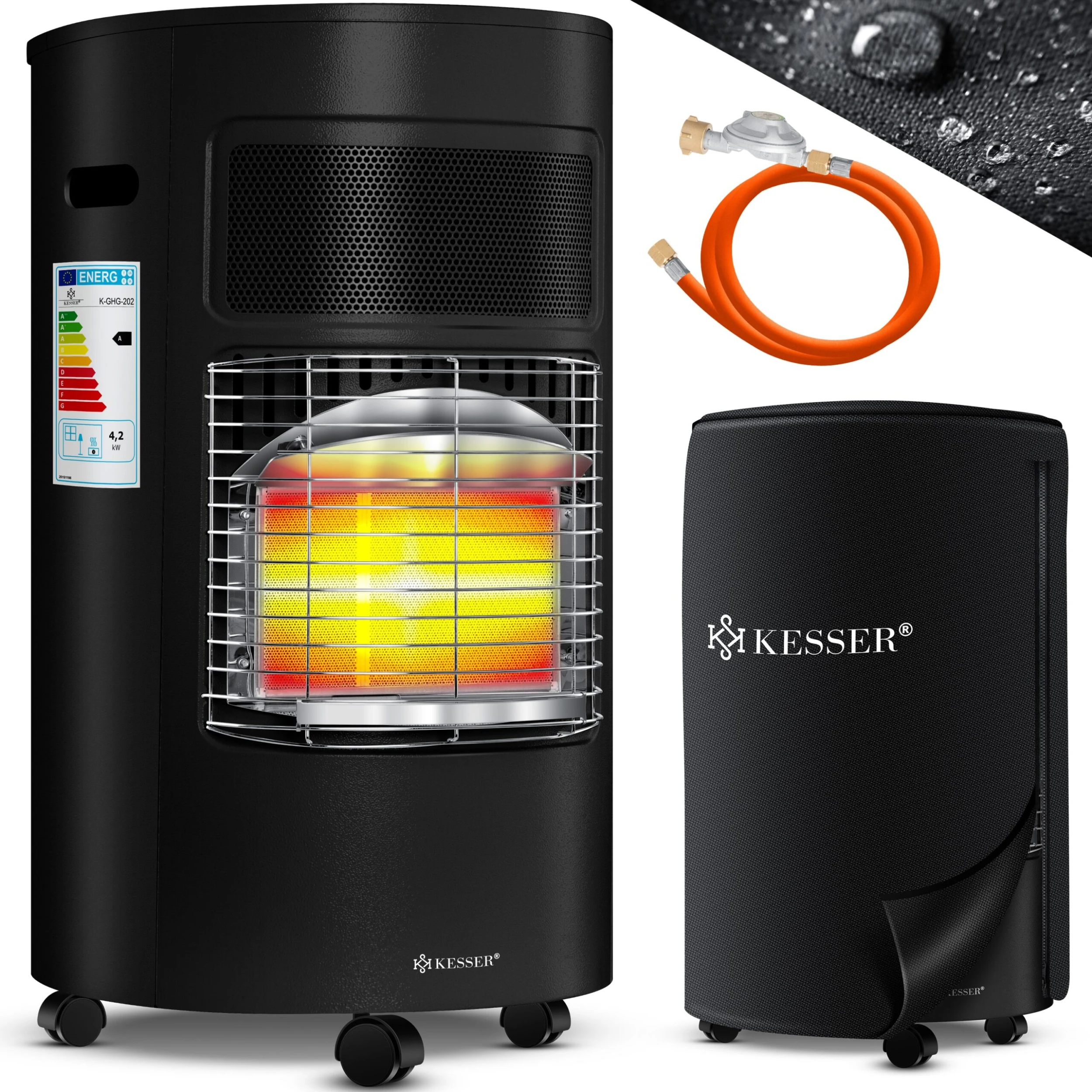 KESSER® Gasheizer Keramik 4200 Watt Gas Heizstrahler Inkl. Gasdruckregler Gasschlauch - Gasheizofen Inkl. Schutzhülle Gasheizgerät, Infrarot Keramikbrenner, Butan- Oder Propangasflaschen 3 KESSER® Gasheizer Keramik 4200 Watt Gas Heizstrahler Inkl. Gasdruckregler Gasschlauch - Gasheizofen Inkl. Schutzhülle Gasheizgerät, Infrarot Keramikbrenner, Butan- Oder Propangasflaschen
