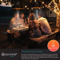 KESSER® Deckenheizstrahler Heizpilz Infrarot-Heizstrahler 2500W Terrassenstrahler Mit Fernbedienung Quarzstrahler | LED Licht | Decke | Infrarotstrahler | Mit Kette + Karabinerhaken Carbon-Heizelement -OUTSUNNY Shop 8600364700 24074 prod 004
