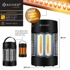 KESSER® Standheizstrahler Infrarotheizung, Heizstrahler Energieeffiziente Heizung Innenraum Mit 360° Oszillation, Infrarotheizung Standgerät, Elektroheizung mit IP55, Terrassen-Heizstrahler -OUTSUNNY Shop 8600364700 24091 prod 006