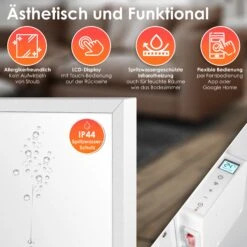 KESSER® Infrarotheizung Energiesparend Infrarot 2in1 Standgerät & Wandmontage Elektroheizung Mit Fernbedienung Thermostat & App-Steuerung Timer Elektrisch Heizpaneel Heizung Konvektor Standfüße -OUTSUNNY Shop 8600364700 24163 prod 003